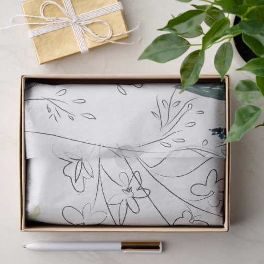 Waterverf pastel bloemschildering pioenrozen loof tissuepapier (Geschenk)