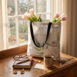 Waterverf Pastel Bloemstuk Aangepaste Naam Lente D Tote Bag