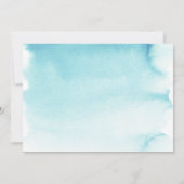 Waterverf Pastel Blue Bat Mitzvah Foto Bedankkaart (Achterkant)