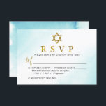 Waterverf Pastel Blue Bat Mitzvah RSVP-kaart RSVP Kaartje<br><div class="desc">Waterverf Pastel Blue Bat Mitzvah RSVP-kaart</div>