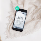 Waterverf Pastel Blue Floral Baby shower Kaart