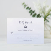 Waterverf Pastel Blue Ombre | Bat Mitzvah RSVP Kaartje (Staand voorkant)