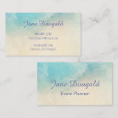 Waterverf Pastel Blues Pink Custom Visitekaartje (Voorkant / Achterkant)