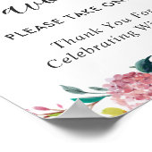 Waterverf Pastel Blush Bloemen Huwelijksgunsten Te Poster (Hoek)