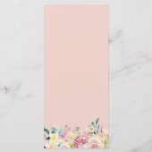 Waterverf Pastel Blush Chique Bloemen Bruiloft Menu (Achterkant)