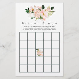 Waterverf Pastel Blush Pink Floral Bingo