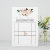 Waterverf Pastel Blush Pink Floral Bingo (Staand voorkant)