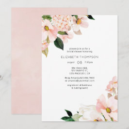 Waterverf Pastel Blush Pink Floral Vrijgezellenfee Kaart