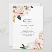 Waterverf Pastel Blush Roze Bloemen Doop Kaart (Voorkant)