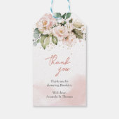 Waterverf pastel blush roze floral vrijgezellenfee cadeaulabel (Achterkant)