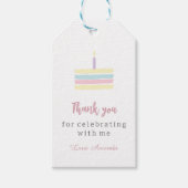 Waterverf pastel boho cake Birthday Hartelijk dank Cadeaulabel (Voorkant)