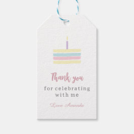 Waterverf pastel boho cake Birthday Hartelijk dank Cadeaulabel