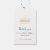 Waterverf pastel boho cake Birthday Hartelijk dank Cadeaulabel (Voorkant)