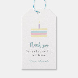 Waterverf pastel boho cake Birthday Hartelijk dank Cadeaulabel