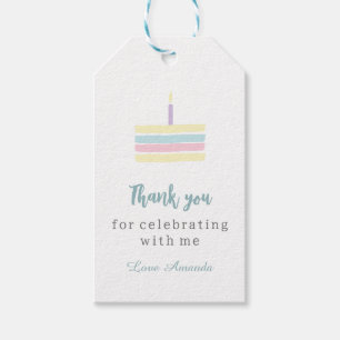 Waterverf pastel boho cake Birthday Hartelijk dank Cadeaulabel