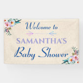 Waterverf Pastel Boho Floral Baby shower Welkom Spandoek (Horizontaal)