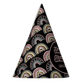 Waterverf Pastel Boho Rainbow Love Zwart Feesthoedjes (Links)