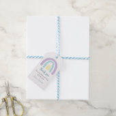 Waterverf pastel boho regenboog Birthday Hartelijk Cadeaulabel (Met Touw)