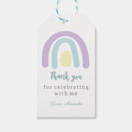 Waterverf pastel boho regenboog Birthday Hartelijk Cadeaulabel