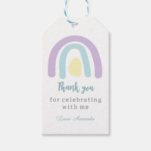 Waterverf pastel boho regenboog Birthday Hartelijk Cadeaulabel