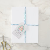 Waterverf pastel boho regenboog Birthday Hartelijk Cadeaulabel (Met Touw)