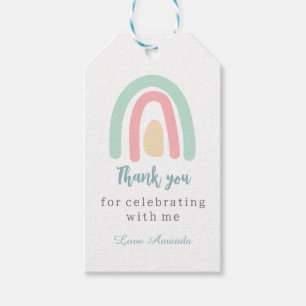 Waterverf pastel boho regenboog Birthday Hartelijk Cadeaulabel