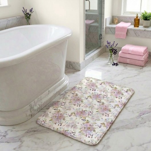 Waterverf Pastel Botanische Wilde Bloemenpatroon Badmat