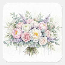 Waterverf pastel bruiloft boeket Sticker