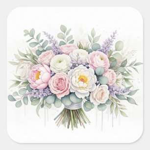 Waterverf pastel bruiloft boeket Sticker