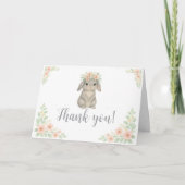 Waterverf, Pastel Bunny Bedankt Card (Voorkant)