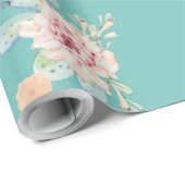 Waterverf Pastel Cactus Succulent Bloembloemen Cadeaupapier (Rol Hoek)