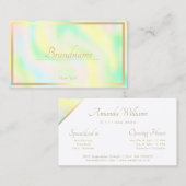 Waterverf Pastel Colors Gold Lijst Openingstijden Visitekaartje (Voorkant / Achterkant)
