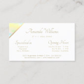 Waterverf Pastel Colors Gold Lijst Openingstijden Visitekaartje (Achterkant)