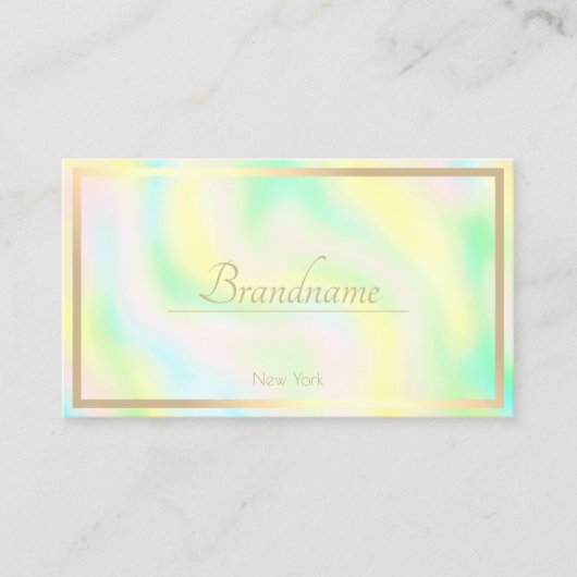 Waterverf Pastel Colors Gold Lijst Openingstijden Visitekaartje (Voorkant)