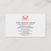*~* Waterverf Pastel Crab Fine Dining by the Zee Visitekaartje (Achterkant)