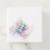 Waterverf Pastel Dragon Meisje Baby shower Bedankjes Labels (In situ)