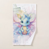 Waterverf Pastel Dragon Meisje Baby shower Gift Bad Handdoek (Handdoek)