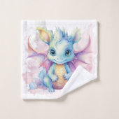Waterverf Pastel Dragon Meisje Baby shower Gift Bad Handdoek (Wasdoekje)