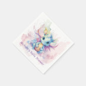 Waterverf Pastel Dragon Meisje Baby shower Servet (Hoek)