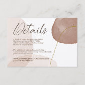 Waterverf Pastel Earth Tone Bruiloft Details Informatiekaartje (Voorkant)