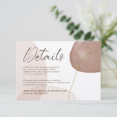 Waterverf Pastel Earth Tone Bruiloft Details Informatiekaartje (Staand voorkant)