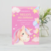 Waterverf pastel eenhoorn kaart (Staand voorkant)