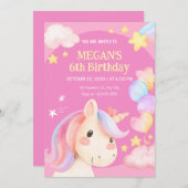 Waterverf pastel eenhoorn kaart (Voorkant / Achterkant)