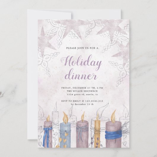 Waterverf pastel feestmaal kaart (Voorkant)