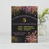 Waterverf Pastel Firecracker, Vuurwerk Verjaardag Kaart (Staand voorkant)