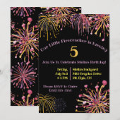 Waterverf Pastel Firecracker, Vuurwerk Verjaardag Kaart (Voorkant / Achterkant)