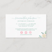 Waterverf Pastel Floral Botanisch Visitekaartje (Achterkant)