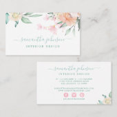 Waterverf Pastel Floral Botanisch Visitekaartje (Voorkant / Achterkant)
