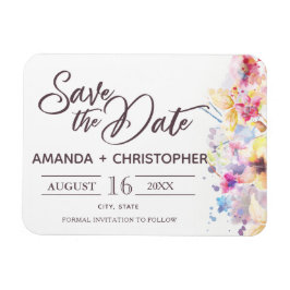 Waterverf Pastel Floral | De datummagneet opslaan Magneet