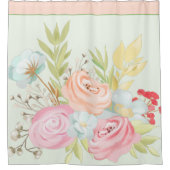 Waterverf pastel floral douchegordijn (Voorkant)
